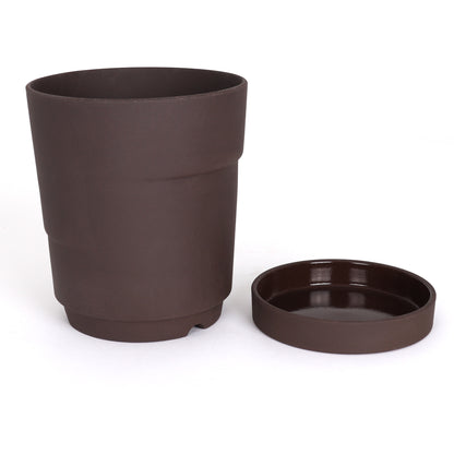 Outdoor Modern Planter Flower Pot - Slab / Deep Mocha