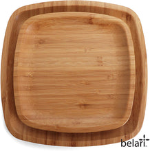 Load image into Gallery viewer, 10&quot; Square Bamboo Plate Set
