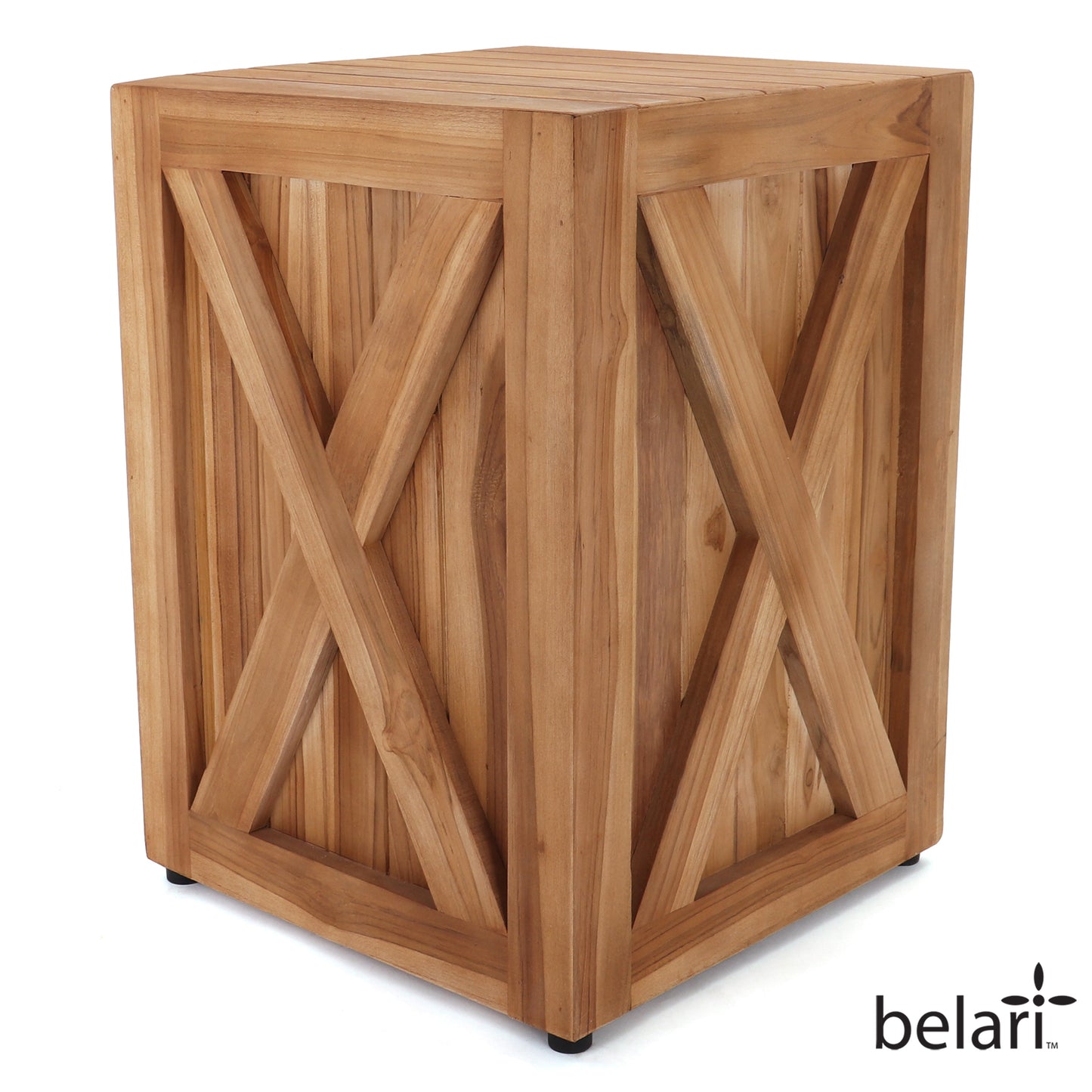 Teak Garden Stool - X-Brace