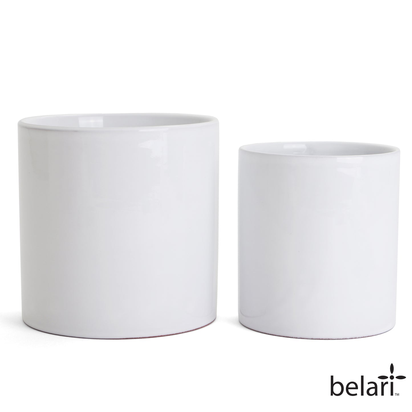 Belari Mid Century Planter Set - White